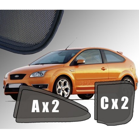 Cortinas solares - Ford Focus MK2 Hatchback 3 Portas (2004-2011)